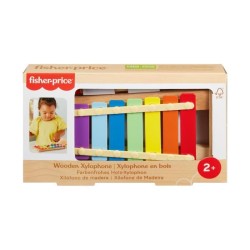 Fisher-Price-Xylophone en bois, instrument de musique avec 2 pieces
