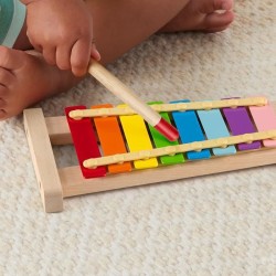Fisher-Price-Xylophone en bois, instrument de musique avec 2 pieces