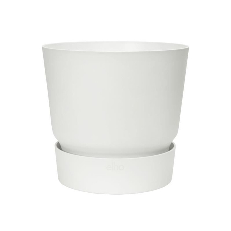 ELHO Pot de fleurs rond Greenville 30 - Extérieur - Ø 29,5 x H 27,8 cm - Blanc