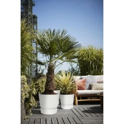 ELHO Pot de fleurs rond Greenville 30 - Extérieur - Ø 29,5 x H 27,8 cm - Blanc