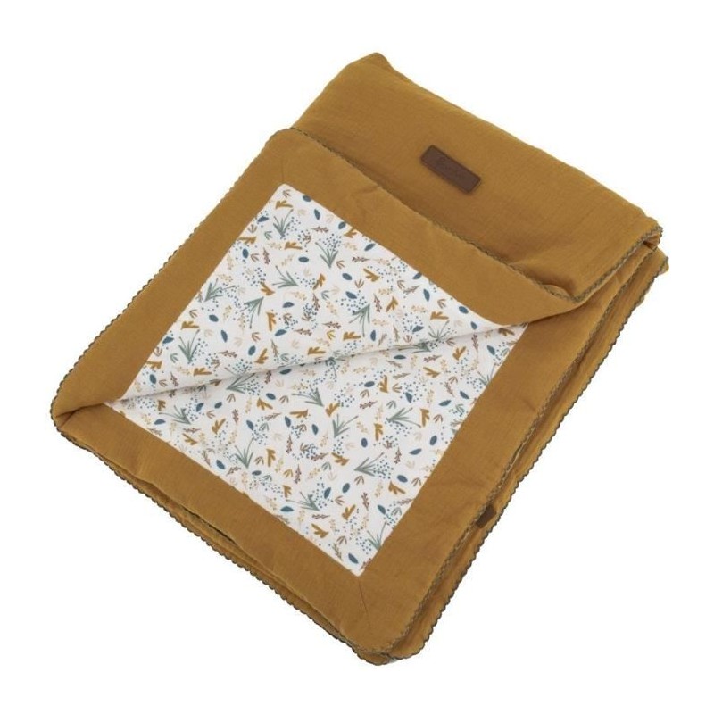 Couverture double face - DOMIVA - AU FIL DE L'EAU - 75 x 100 cm - Caramel