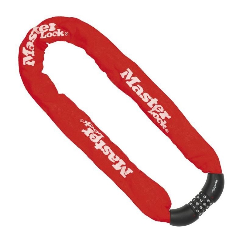 MASTER LOCK Chaîne Antivol Vélo [Combinaison] [90 cm Chaîne] [Rouge] 8392EURD...