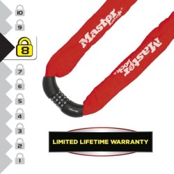 MASTER LOCK Chaîne Antivol Vélo [Combinaison] [90 cm Chaîne] [Rouge] 8392EURD...