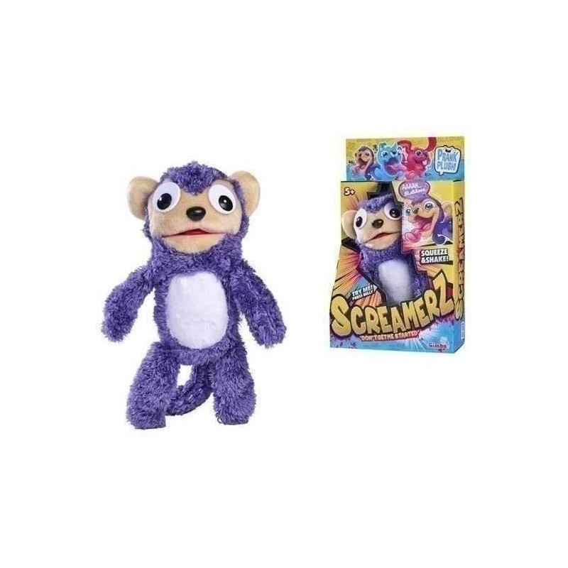 Smoby - Screamerz - Peluche intéractive amusante - Singe - 28 cm - Bruits en ...