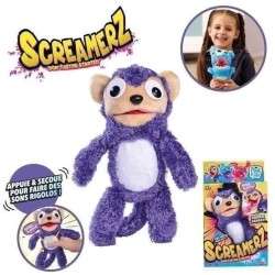 Smoby - Screamerz - Peluche intéractive amusante - Singe - 28 cm - Bruits en ...