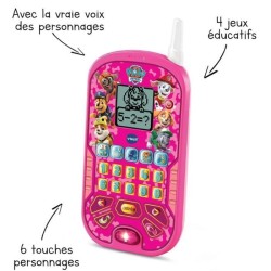 VTECH - PAT PATROUILLE - Smartphone Éducatif Rose - 6 activités