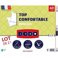 DODO - Lot de 2 Oreillers - Confortable - 60 x 60 cm - 100% Polyester VOLUPT'...
