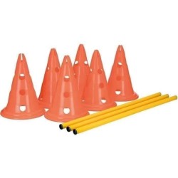 TRIXIE Lot de 3 Activités d'obstacle - Ø 23 × 30 cm - 78 cm - Orange et jaune...