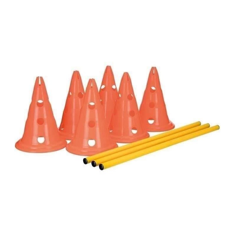 TRIXIE Lot de 3 Activités d'obstacle - Ø 23 × 30 cm - 78 cm - Orange et jaune...