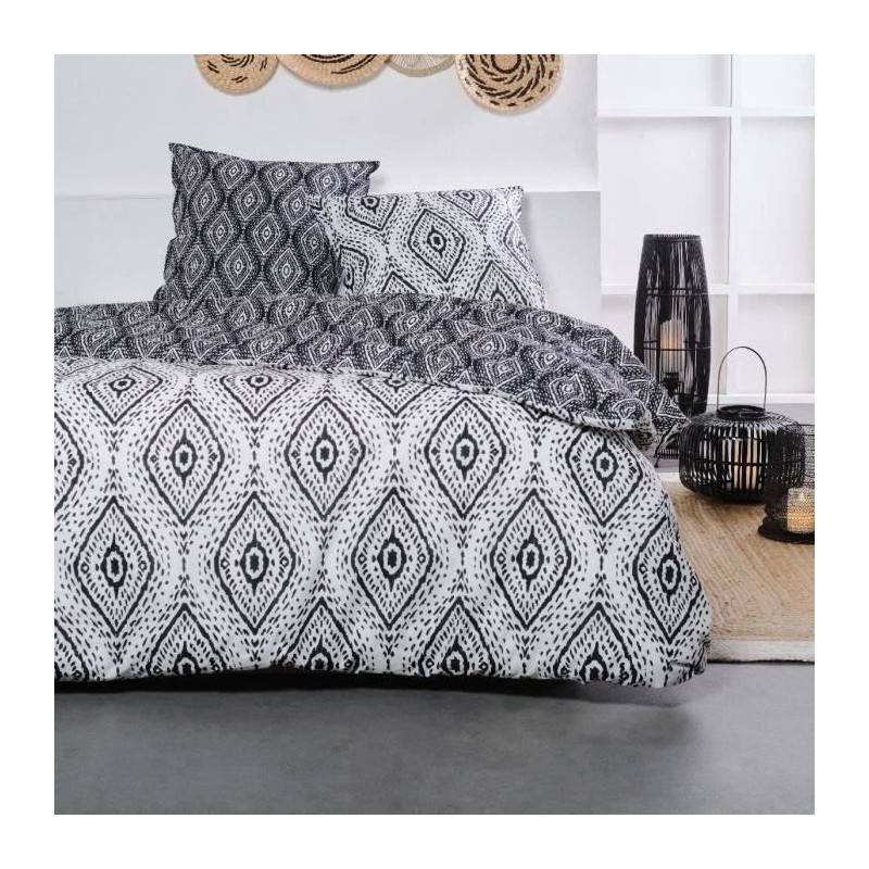 Parure de lit - TODAY Sunshine - 240x220 cm - 2 personnes - coton imprimé eth...