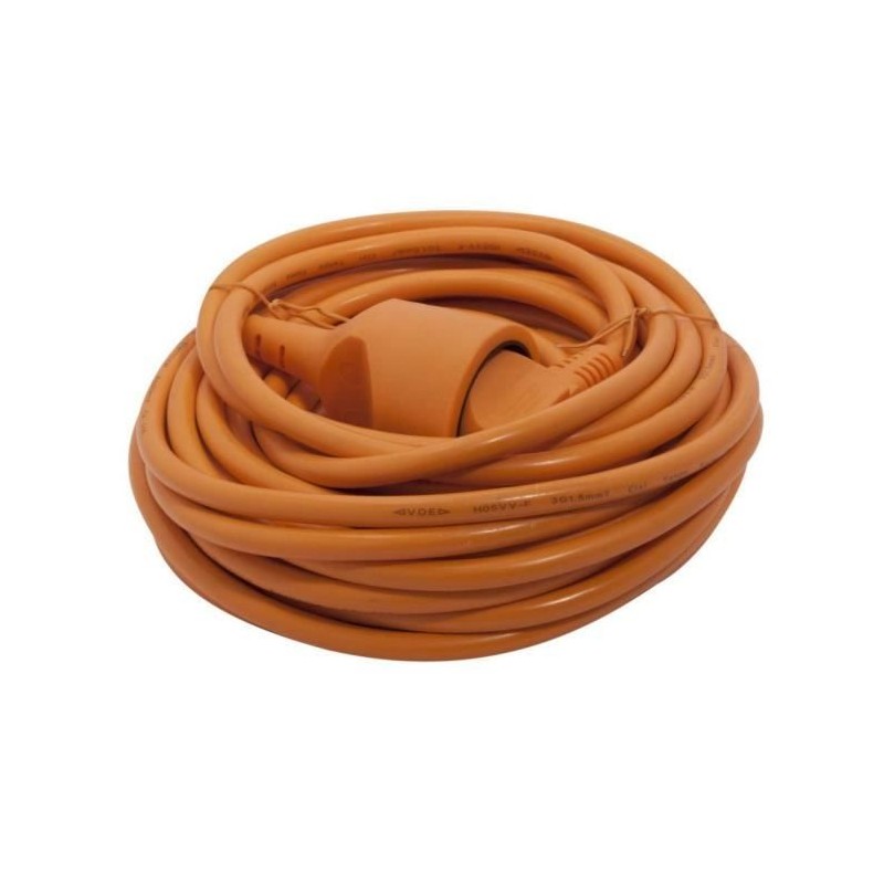 CHACON Rallonge électrique 12 m HO5VVF 3x1,5 mm2 orange