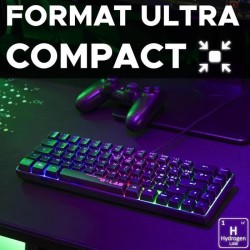 Clavier Gamer - The G-Lab - KEYZ HYDROGEN - 60% Format Compact - Rétroéclairé...