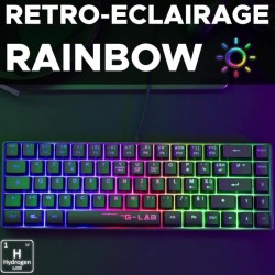 Clavier Gamer - The G-Lab - KEYZ HYDROGEN - 60% Format Compact - Rétroéclairé...