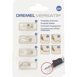 Set de 4 embouts de pyrogravure DREMEL 204 - Pour fer a souder a gaz Dremel V...