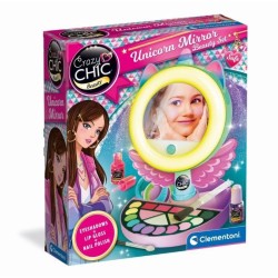 CLEMENTONI - Miroir de maquillage licorne - Anneau lumineux -