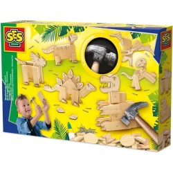 Kit de menuiserie - SES CREATIVE - Dinosaures - Avec clous et colle