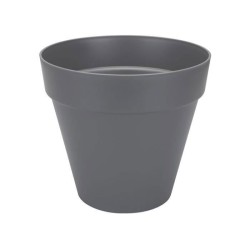ELHO Pot de fleurs Rond Loft Urban - Ø 38,5 x H 35,3cm - Gris anthracite - Av...
