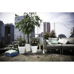 ELHO Pot de fleurs Rond Loft Urban - Ø 38,5 x H 35,3cm - Gris anthracite - Av...