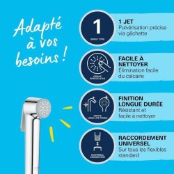 Pommeau de douche - GROHE Vitalio - 1 jet - Technologie anti-brûlure - Econom...