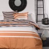 Parure de lit 2 personnes -TODAY - 240x220 cm - 100% Coton - Orange, Noir et ...
