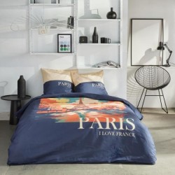 Parure de lit - TODAY - JAVA - 2 personnes - 240x220 cm - Coton - Imprimé Par...