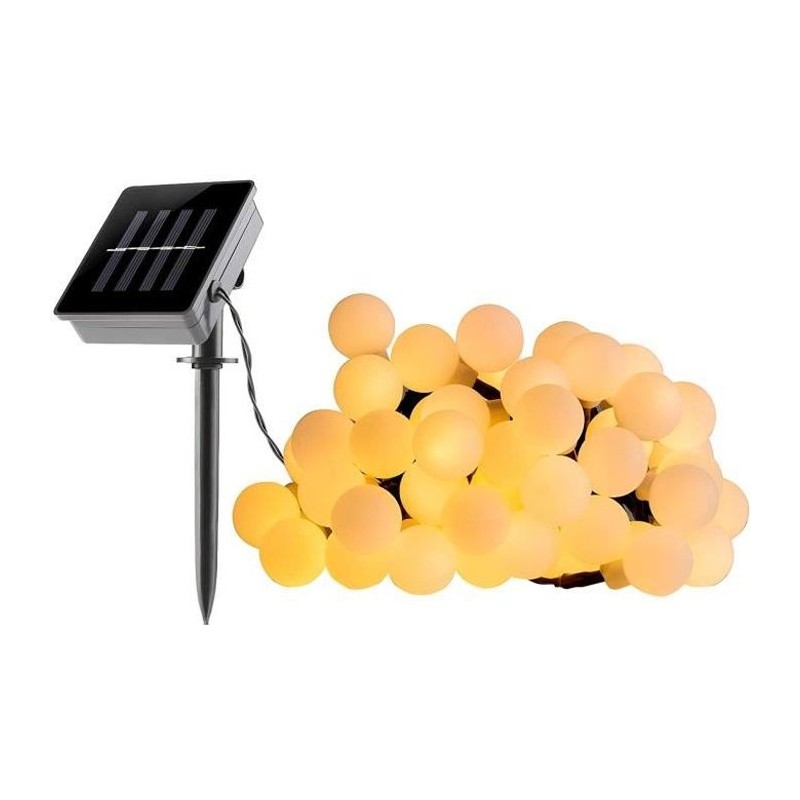 Guirlande lumineuse solaire Billy - LUMI JARDIN - 60 LED - 6,9 cm - Blanc chaud
