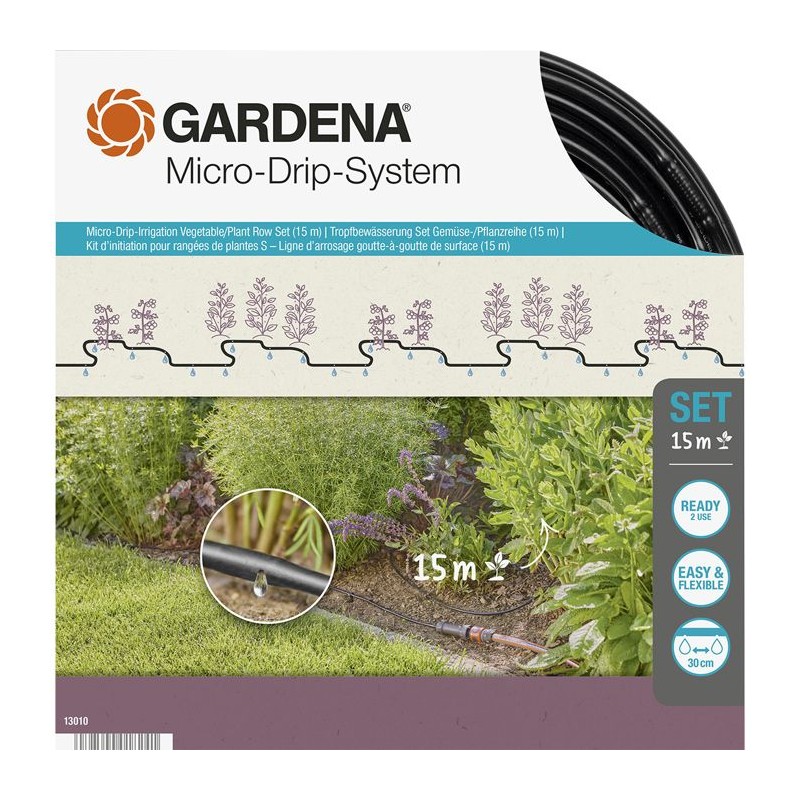 GARDENA Kit complet arrosage goutte-a-goutte taille S Micro-Drip – Arrosage l...