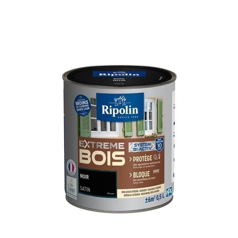 RIPOLIN Peinture Bois Satin Haute Protection 10 ans qui Protege et Magnifie v...
