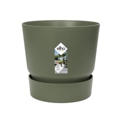 ELHO Pot de fleurs rond Greenville 30 - Extérieur - Ø 29,5 x H 27,8 cm - Vert...