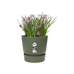 ELHO Pot de fleurs rond Greenville 30 - Extérieur - Ø 29,5 x H 27,8 cm - Vert...