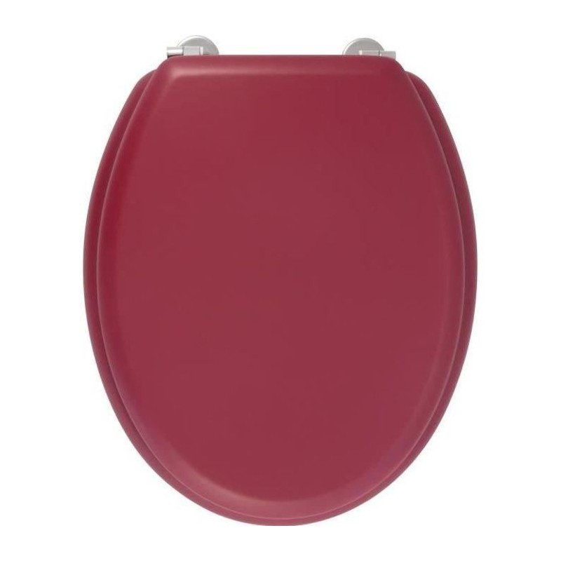 GELCO DESIGN Abattant WC Dolce - Charnieres inox - Bois moulé - Rouge cardinal