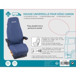 Housse universelle HTC EQUIPEMENTS pour siege de camion matelasse bleu avec l...