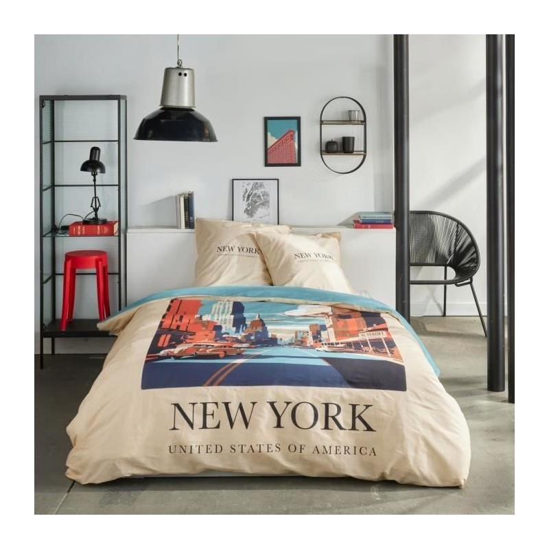Parure de lit - TODAY - JAVA - 2 personnes - 240x220 cm - Coton - Imprimé New...