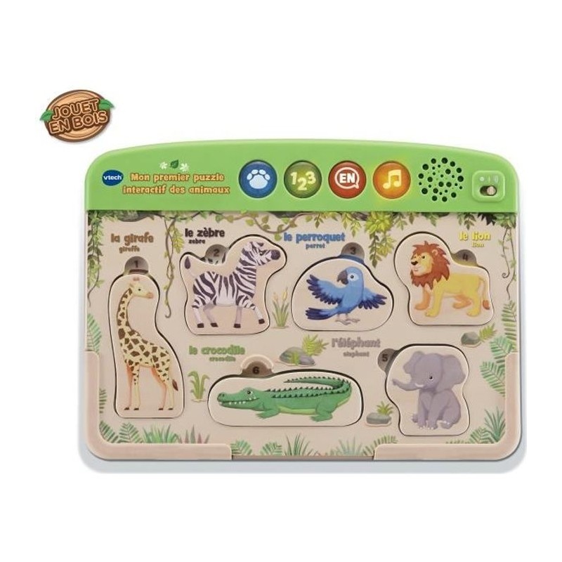 Jouet en bois interactif - VTECH - Mon Premier Puzzle des Animaux -