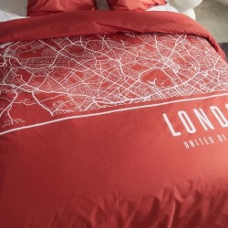 Parure de lit - TODAY - JAVA - 2 personnes - 240x220 cm - Coton - Imprimé Lon...