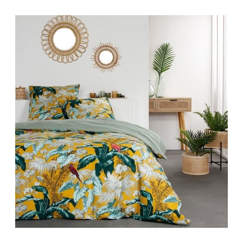 Parure de lit - TODAY - Sunshine - Jaune - 100% Coton - 260x240cm
