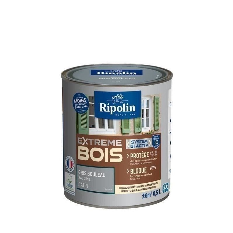 RIPOLIN Peinture Bois Satin Haute Protection 10 ans qui Protege et Magnifie v...