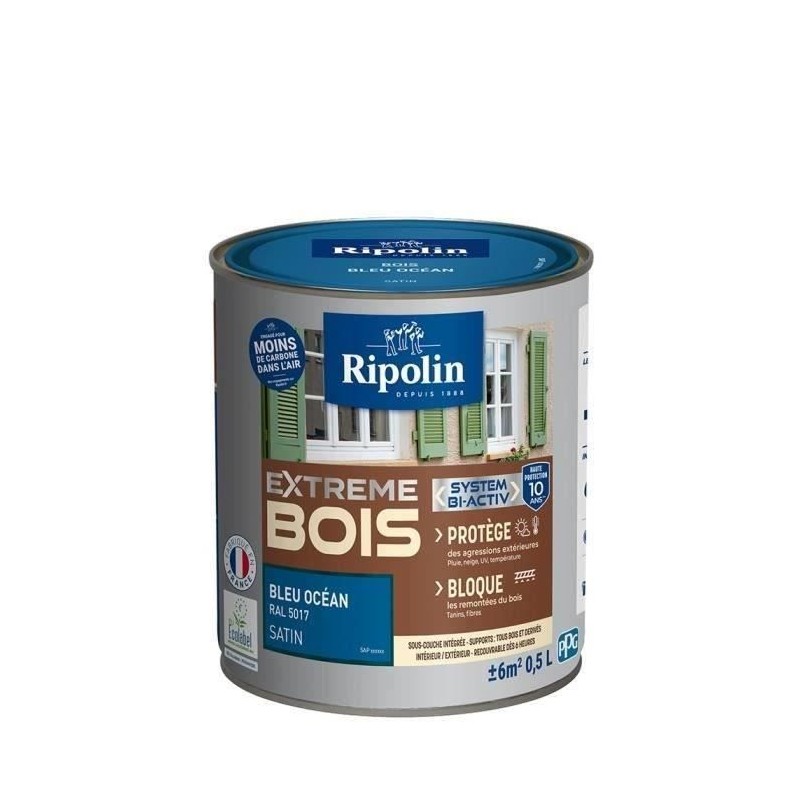 RIPOLIN Peinture Bois Satin Haute Protection 10 ans qui Protege et Magnifie v...