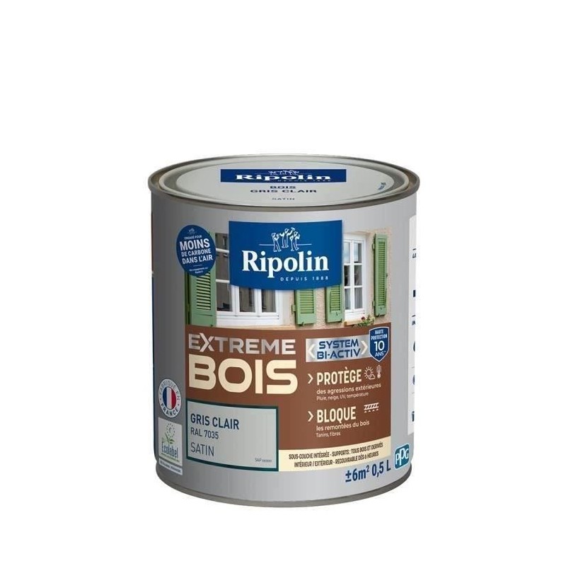 RIPOLIN Peinture Bois Satin Haute Protection 10 ans qui Protege et Magnifie v...