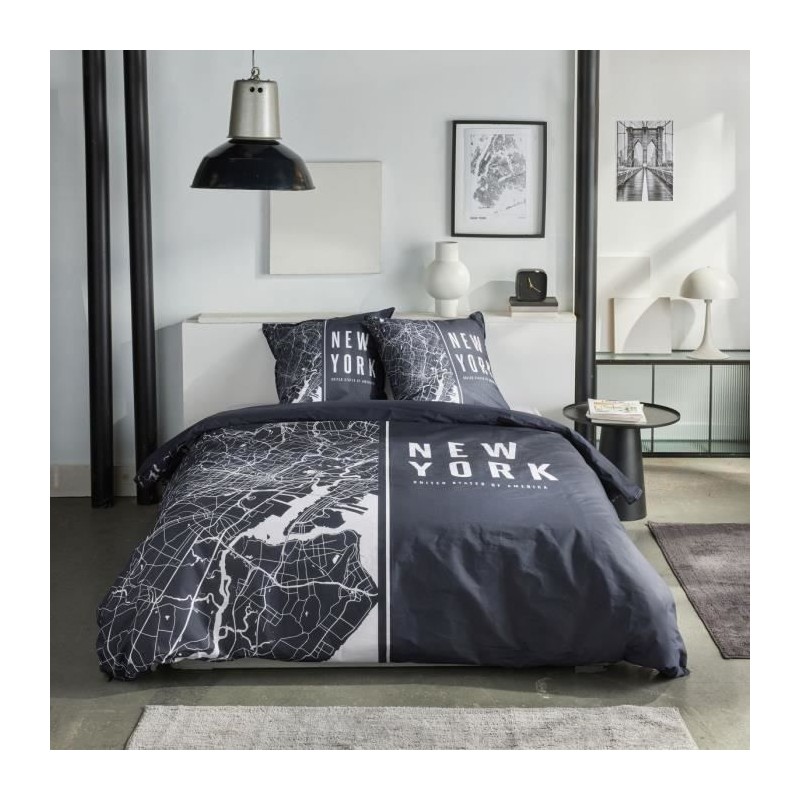 Parure de lit - TODAY - JAVA - 2 personnes - 240x220 cm - Coton - Imprimé New...