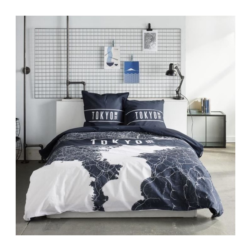 Parure de lit - TODAY - JAVA - 2 personnes - 240x220 cm - Coton - Imprimé Tok...