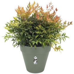 ELHO Pot de fleurs Rond LOFT URBAN - Plastique - Percé - Réservoir - Avec rou...