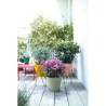 ELHO Pot de fleurs Rond LOFT URBAN - Plastique - Percé - Réservoir - Avec rou...