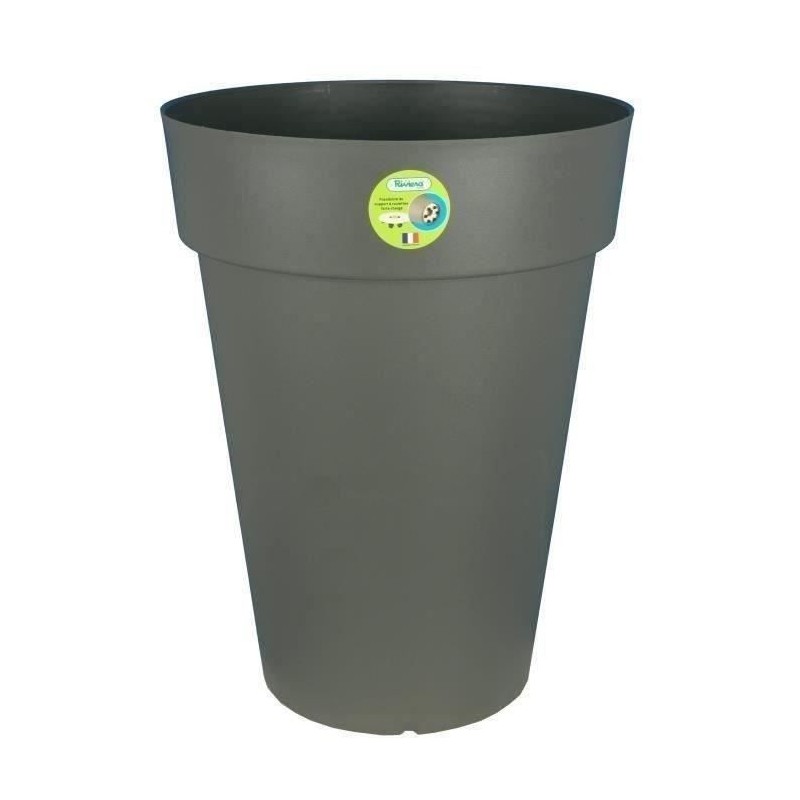 Pot de fleurs - RIVIERA - Soleilla Rond - Ø 39 x H 52 cm - Gris pailleté