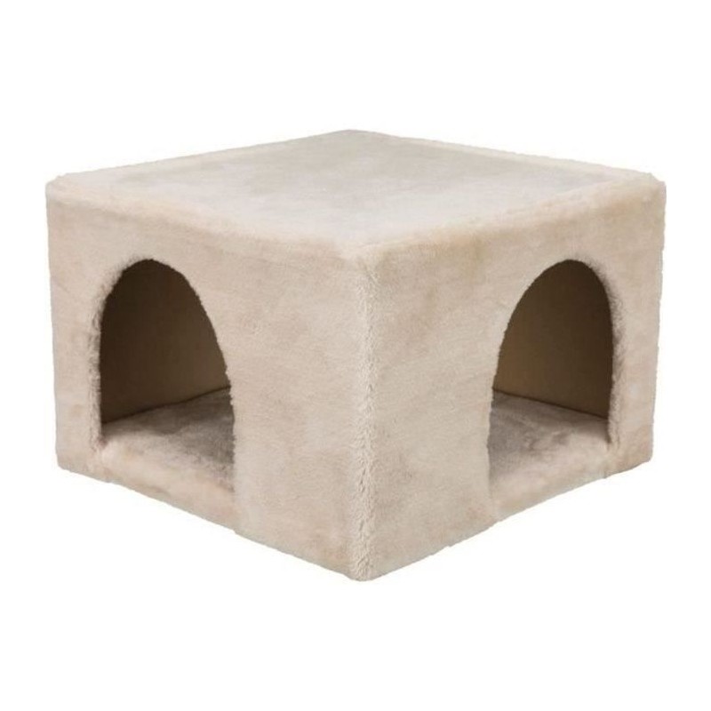 Abri douillet peluche - 36 × 25 × 36 cm - Beige - Pour lapins et petits rongeurs