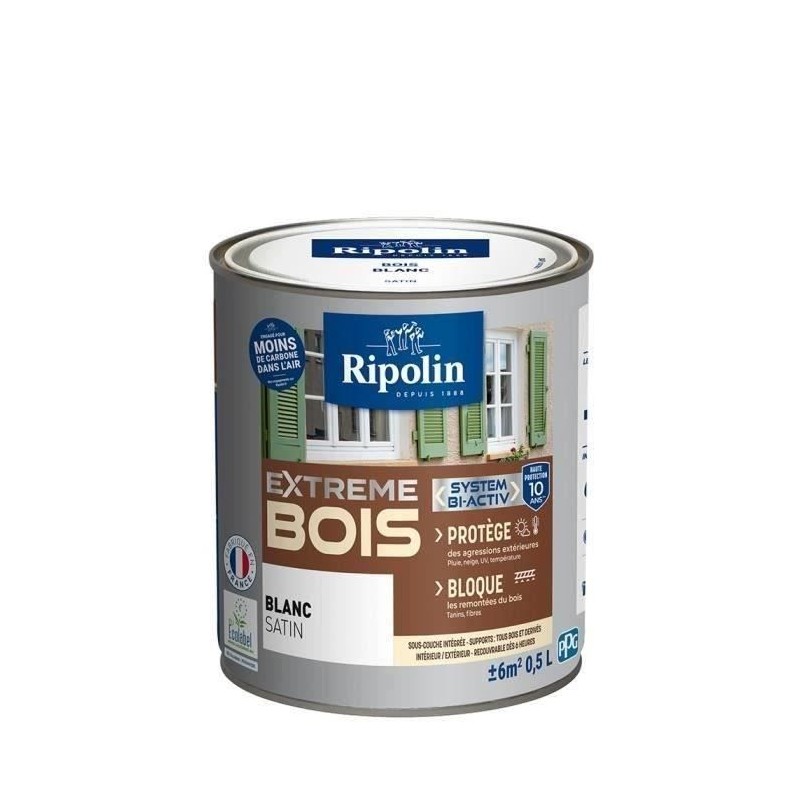RIPOLIN Peinture Bois Satin Haute Protection 10 ans qui Protege et Magnifie v...
