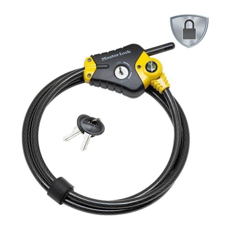 Antivol - MASTER LOCK - Python 8433EURD - Longueur ajustable de 30 cm a 1,8 m...