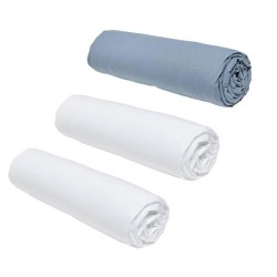 Lot de 3 draps housses TODAY Essential - 160 x 200 cm - 2 personnes - 100% Co...