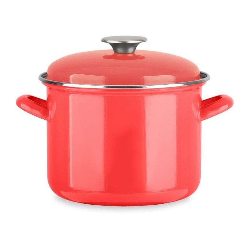 Traiteur - BAUMALU - Tous feux dont induction - Émail 22 x 16 cm - Coloris rouge