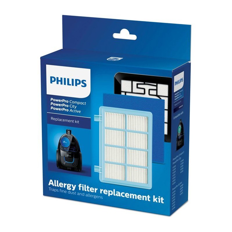 Kit de filtres de rechange pour aspirateur Philips PowerPro Compact &